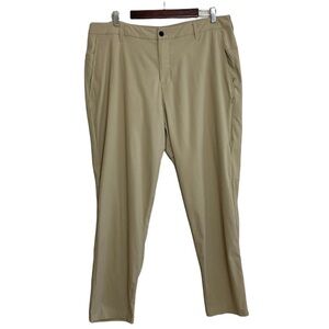 Lululemon Commission Golf Pants Mens 38 x 28 Beige Stretch Water Resistant Chino